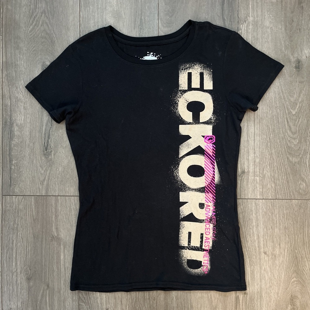 Ecko Red NYC L Womens M T Shirt Black Short Sleeve